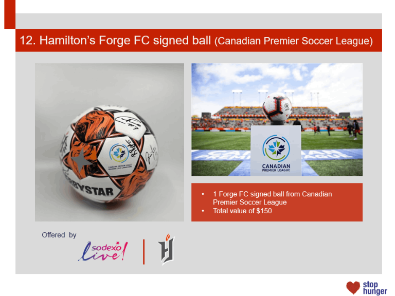 SILENT auction item Hamilton’s FC signed ball (Canadian Premier